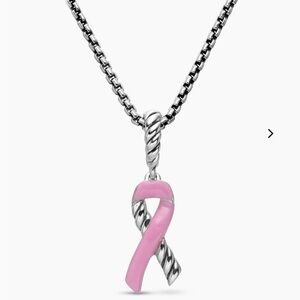 David Yurman CABLE COLLECTIBLES® RIBBON NECKLACE Sterling Silver w/ Pink Enamel